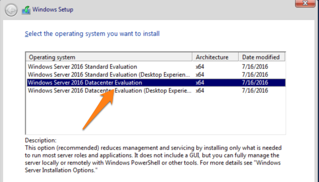 Install Windows Server Core