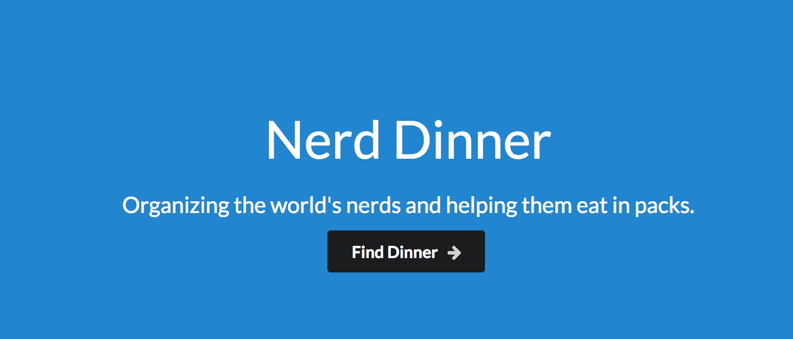New Nerd Dinner homepage