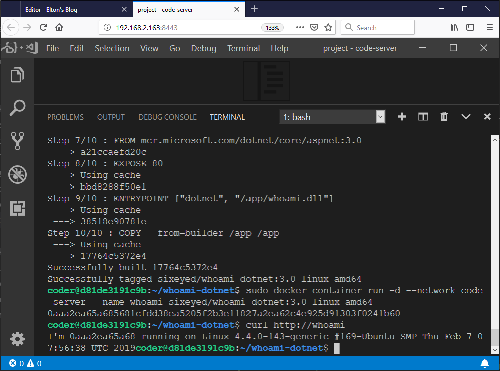 VS Code with Docker CLI in Docker