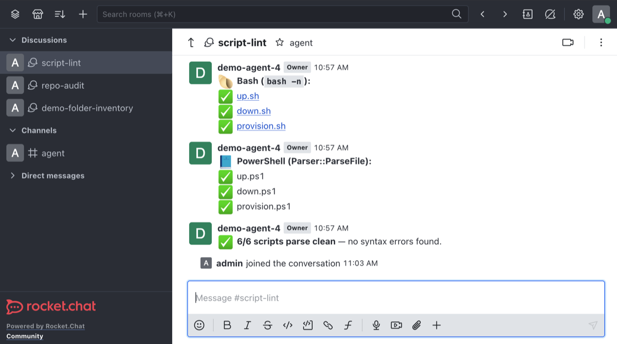 All Agents Report Back to Me: Monitoring AI Agents with Chat